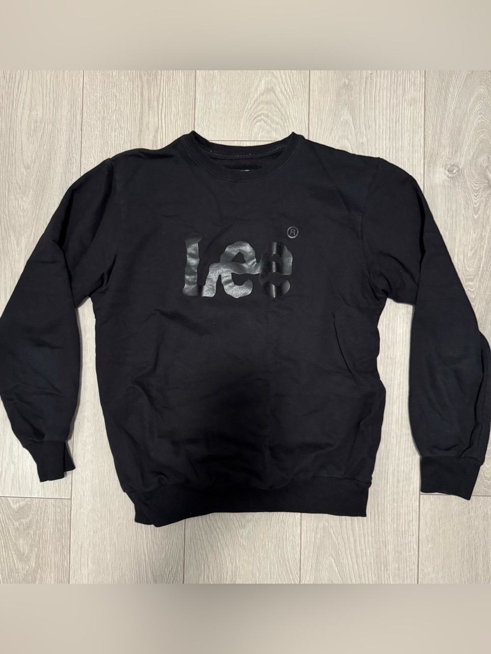 Lee Men’s Black Crewneck Sweatshirt with Gloss Logo